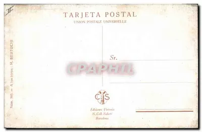 Festa equina — Carros e cavaleiros — Edições Victorio N. Coll Salieti, Barcelona, n° 805 — Verso