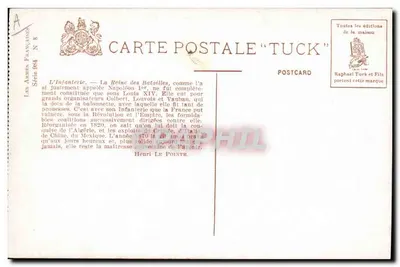 As Forças Francesas — A Infantaria — N° 8 — Editor Tuck — Verso