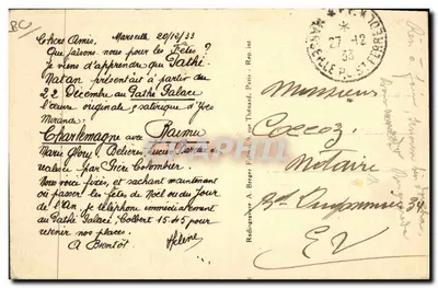 Carlo Magno — praia com peixes — editor A. Begier, n° 34 — Verso