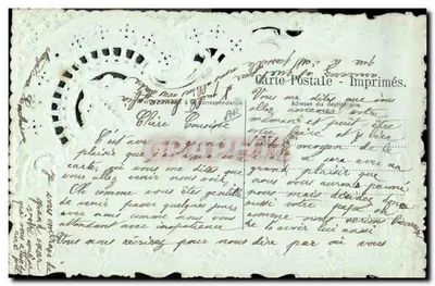 Violetas — Carte postale ornée de fleurs séchées — Familiés 6 de St. Jacques des Arrêts — Verso