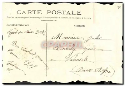 Flor azul — Boa Ano — Carta postal — Verso