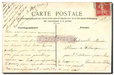 Bouquet de flores secas — Recuerdo de las Alpes — República Francesa — Reverso