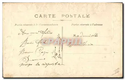 Arranjo de flores — mão segurando rosas e lirios — 'Bom Ano' — editor não visível — Verso