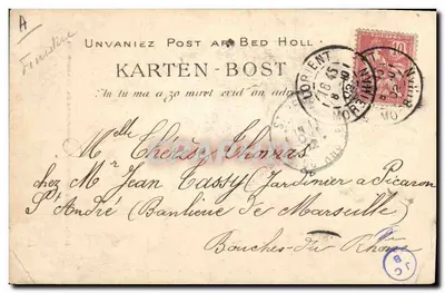 Młode pasterki z okolic Concarneau — bogaty strój i cienka sylwetka — kolekcja Villanis, Quimper, nr 1148 — Rewers