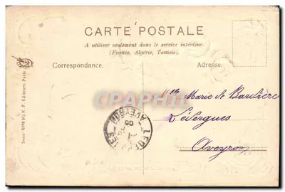 Fiori e rosa — Buon anno e felice anno — editore K. P. Éditeurs Paris, serie 0108 bis — Verso