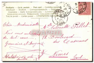 Ptak i kwiaty — Porte Bonheur — Meainette — Rewers