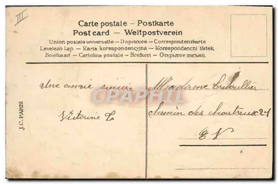 Kurczak i pisklęta w koszyku — Wielkanoc — J.C. PARIS — Rewers