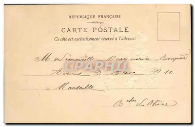 Violetas — cartão postal decorativo — editor desconhecido, número de série não visível — Verso