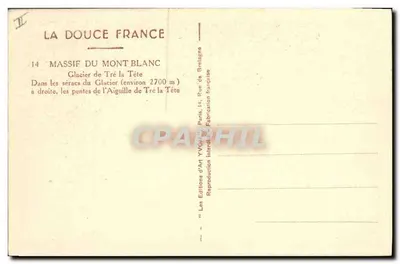 Glaciar de Tré la Tête — Massif do Mont Blanc — Éditions d'Art Yvon — Verso
