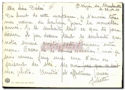 Salto de terreno — Saint-Nizier-du-Moucherotte — Impressão na Suíça, No. 2523 — Verso