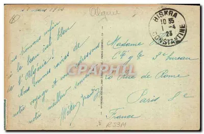 Biskra — Palmeiras com seus Regimes — Autrider Frères, n°166 — Verso