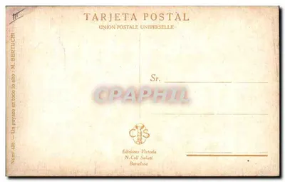 Bieg trzasku — scena corridy — Éditions Victoria N. Coll Salietti, n° 486 — Rewers