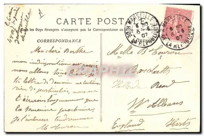 Marselha - Exposição Colonial - África Ocidental — Cinematógrafo — H. W. carta oficial — Verso