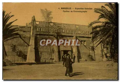 Bilhete postal antigo Bilhete postal antigo Exposição colonial de Marselha Pavilhão do Cinematógrafo