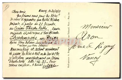 Carlo Magno — homem sentado em rochedos — editor A. Breger, Paris — Verso