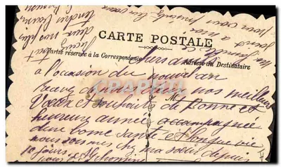 Mão segurando uma rosa — Feliz Ano Novo — Cartão postal — Verso