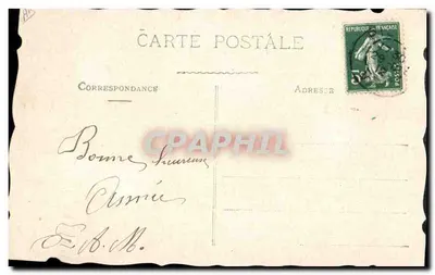 Dove e corona di fiori — Buon Anno — editore sconosciuto, numero di serie non visibile — Verso