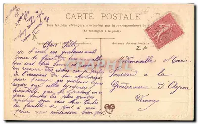Ave trazendo um buquê — Aniversário — Carteira postal — Verso