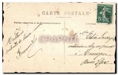 Flores azuis — Boa Ano — Carte postale francesa — Verso