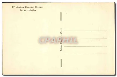 Les Accordailles — Antiguos Vestidos Bressanos — Edición Chapuis - Bourg — Reverso