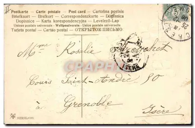 Sapato de madeira e trevo — Feliz Natal — editor não identificado, série 6162 — Verso