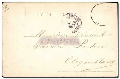 Mulher em balanço de madeira — paisagem rural — editor Douc sauvetiers, n° 4990 — Verso