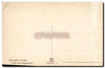 Bersaglieri Cykliści — Festyn Regimentu — Wydawca DEPOSE, seria 7000 — Rewers
