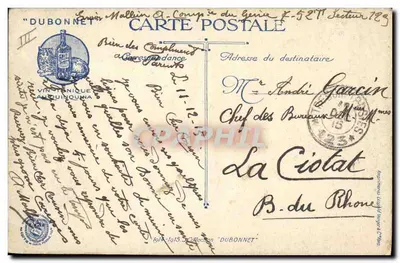 Antieke ansichtkaart Militaria Un taube passe Avion — Achterkant