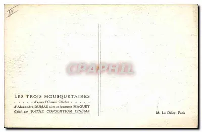 The Three Musketeers — After Alexandre Dumas père and Auguste Maquet — Published by Pathé Consortium Cinéma — Back