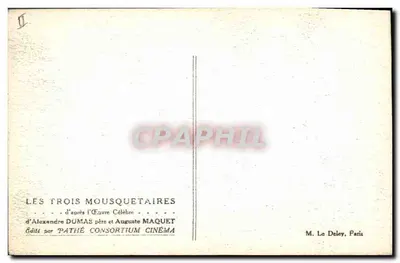 Ba hiệp sĩ — Theo tác phẩm nổi tiếng của Alexandre Dumas cha và Auguste Maquet — xuất bản bởi Pathé Consortium Cinéma — Mặt sau