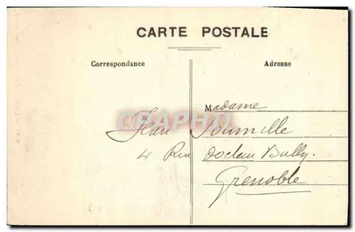 Kostiumy z Bresse — Zaproszenie na taniec — B. Ferrand, wyd., 41 Rue Centrale, Bourg (Ain) — Rewers