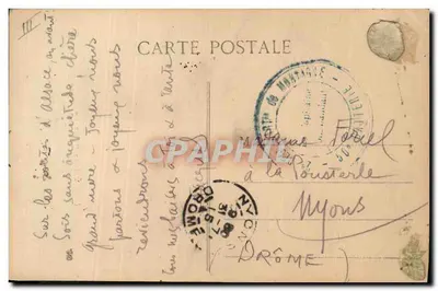 Tarjeta postal antigua Folklore Veillee Bressane — Reverso