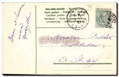 Kwiat myśliwca w tarczy — Szczerze życzenia na nowy rok — Kartka pocztowa — Rewers