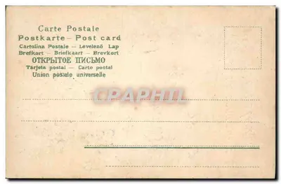 Flores e pássaro — carta postal multilíngue — Verso
