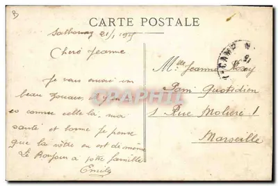A Revista após as manobras — Sathonay, 21/1/1917 — editor não visível — Verso