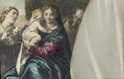 Virgin with Child — Saint John the Baptist and a Saint — publisher Croissant, Paris