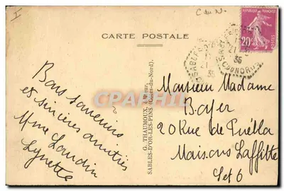 Sables-d'Or-lès-Pins — Na Valeira das Ninfas — A Árvore Torcida — G.M. — Verso