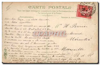 Cap Corse - La Marine de Niame — Antieke ansichtkaart n° 3958, uitgever LV & C° — Achterkant
