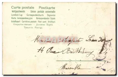 Cherubin dans la lettre A — carte postale de l'Union postale universelle, éditée par la Société Anonyme des Cartes Postales — Verso
