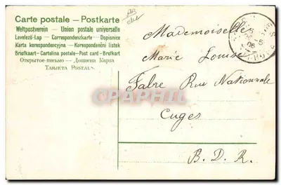 Chercheur de lettres — Souvenir J.P. — éditeur inconnu, n° de série non visible — Verso