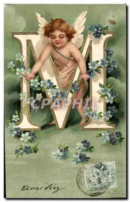 Cupidon — Lettre d'amitié — Éditeur inconnu, n° de série non visible