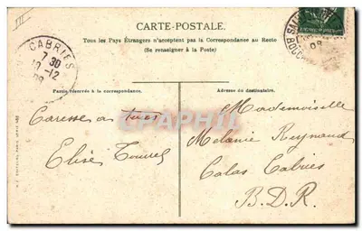 Torero i byk — scena z corridy — wydawca N.° Wydawca Paryż seria 1905 — Rewers