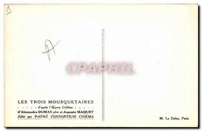 Os Três Mosqueteiros — cena de filme — editado pela Pathé Consortium Cinéma — Verso