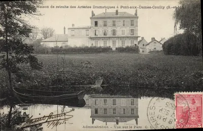 Casa de Aposentadoria dos Artistas Dramáticos em Pont-aux-Dames-Couilly (S.-et-M.) — Vista do parque — Editor C. L. C.