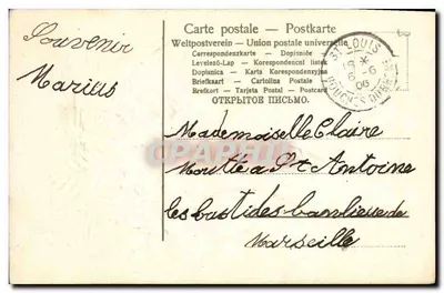 Lembrança de Marselha — Editor: Bouches-du-Rhône, número de série não visível — Verso