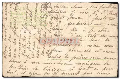 Bonne Fête — 24 lipca 1907 — Karta pocztowa z zielonym pieczęcią — Rewers
