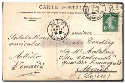 Pansées blanches et violettes — carte d'amitié — éditeur non visible — Rewers