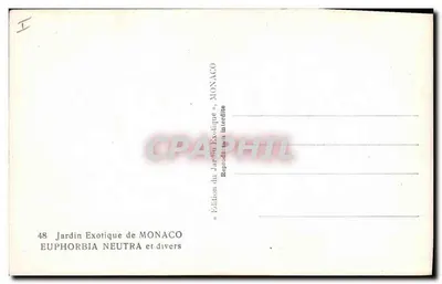 Jardim Exótico de Mônaco — Euphorbia Neutra e diversos — Edição Mônaco — Verso