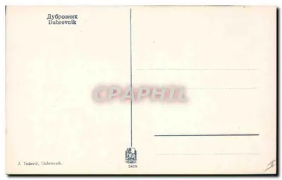 Dubrownik — panoramiczny widok z wysepki — J. Tošović, Praga, nr 2418 — Rewers