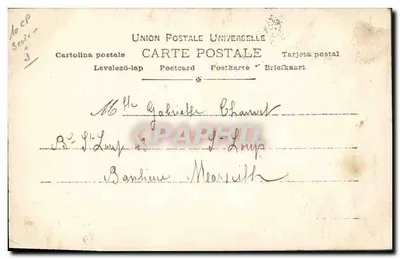 Donna in abito giallo e cappello decorativo — Amélie Longquin — edita da Ph. Léger, Parigi — Verso
